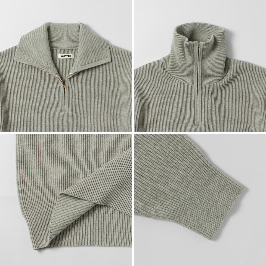 UNDYED（アンダイド） あぜ編み ハーフジップニット オーガニックコットン / メンズ 長袖 ハイネック | UNDYED | 15