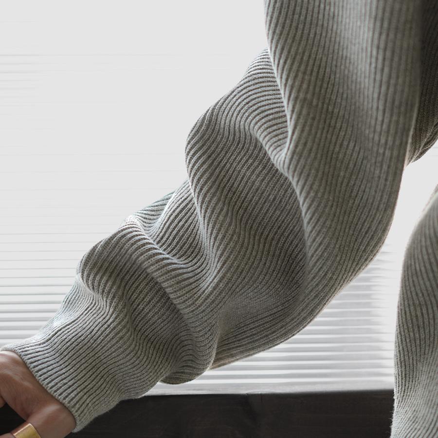 UNDYED（アンダイド） あぜ編み ハーフジップニット オーガニックコットン / メンズ 長袖 ハイネック | UNDYED | 09