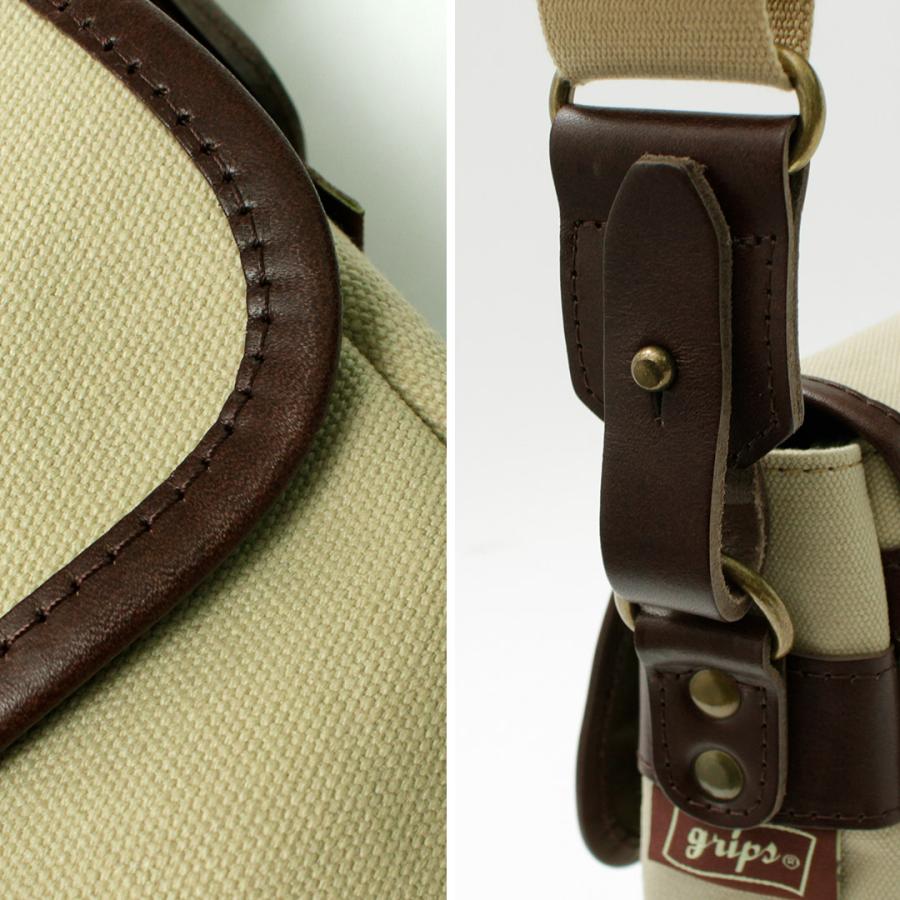 GRIPS × ROCOCO（グリップス × ロココ） 別注 パラフィン サッチェルバッグ M / 帆布 本革 ショルダーバッグ 撥水 | grips | 09