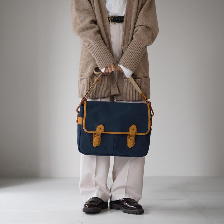 GRIPS × ROCOCO（グリップス × ロココ） 別注 パラフィン サッチェルバッグ L / 帆布 本革 ショルダーバッグ A4サイズ 撥水 | grips | 16