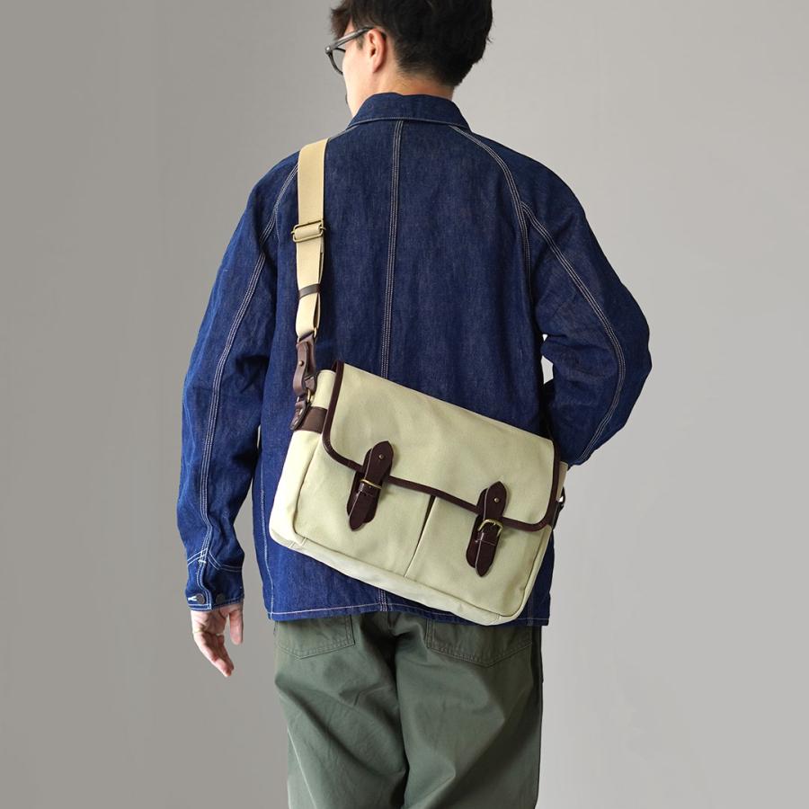 GRIPS × ROCOCO（グリップス × ロココ） 別注 パラフィン サッチェルバッグ L / 帆布 本革 ショルダーバッグ A4サイズ 撥水 | grips | 05
