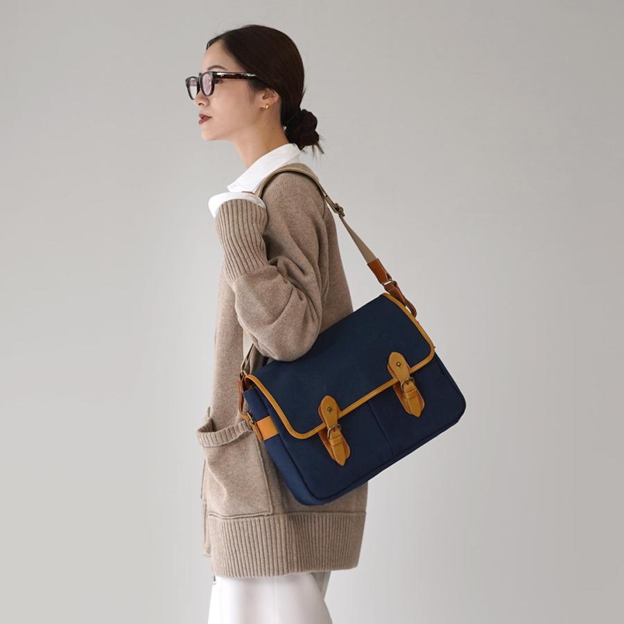 GRIPS × ROCOCO（グリップス × ロココ） 別注 パラフィン サッチェルバッグ L / 帆布 本革 ショルダーバッグ A4サイズ 撥水 | grips | 06