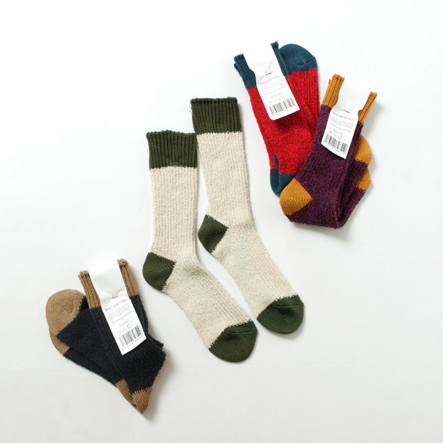 DECKA QUALITY SOCKS（デカ） テクスチャード マルチカラーコットン ソックス / 靴下 メンズ SHOWATABE | decka Quality socks | 12