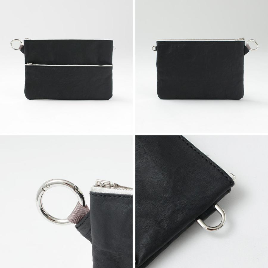 SENTI（センティ） ダイニーマレザー ダブルジップ ポーチ LL / メンズ