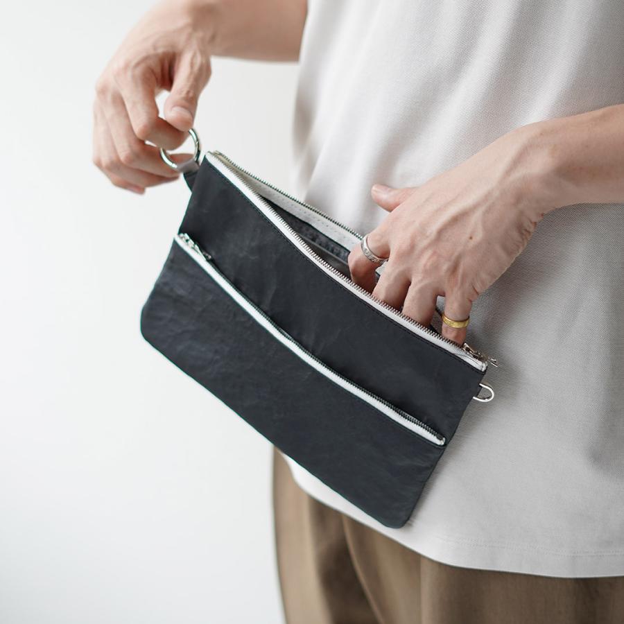 SENTI（センティ） ダイニーマレザー ダブルジップ ポーチ LL / メンズ バッグ 本革 Dyneema(R) Leather W ZIP POUCH LL | SENTI | 06