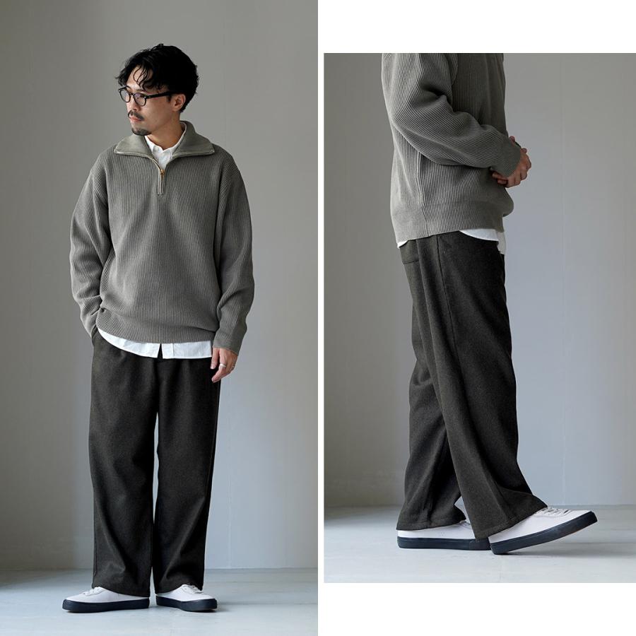 RE MADE IN TOKYO JAPAN（アールイー） ウールカシミア カルゼ ワイドパンツ / メンズ ボトムス ウエストゴム | Re made in tokyo japan | 14