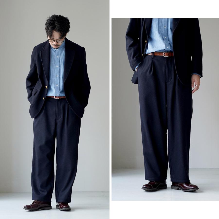 RE MADE IN TOKYO JAPAN（アールイー） ウールカシミア カルゼ ワイドパンツ / メンズ ボトムス ウエストゴム | Re made in tokyo japan | 15