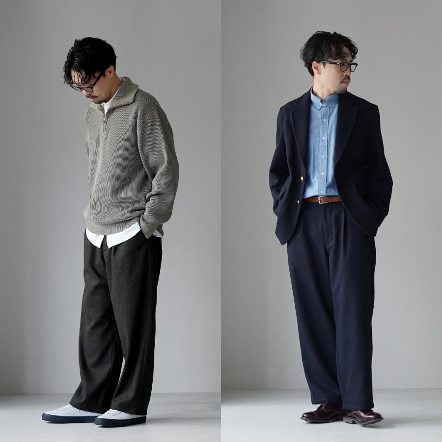 RE MADE IN TOKYO JAPAN（アールイー） ウールカシミア カルゼ ワイドパンツ / メンズ ボトムス ウエストゴム | Re made in tokyo japan | 07