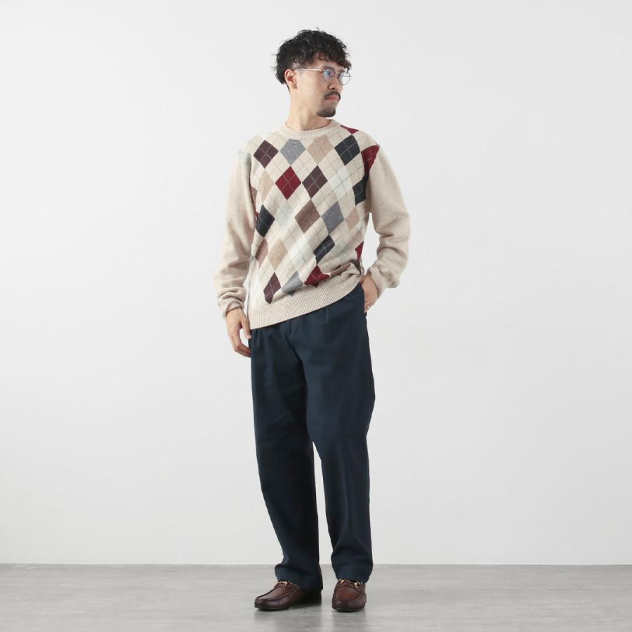 RINASCENTE（リナシェンテ） マルチカラー アーガイルニット / セーター 長袖 柄 クルーネック Multicolor Argyle Sweater | Rinascente | 06