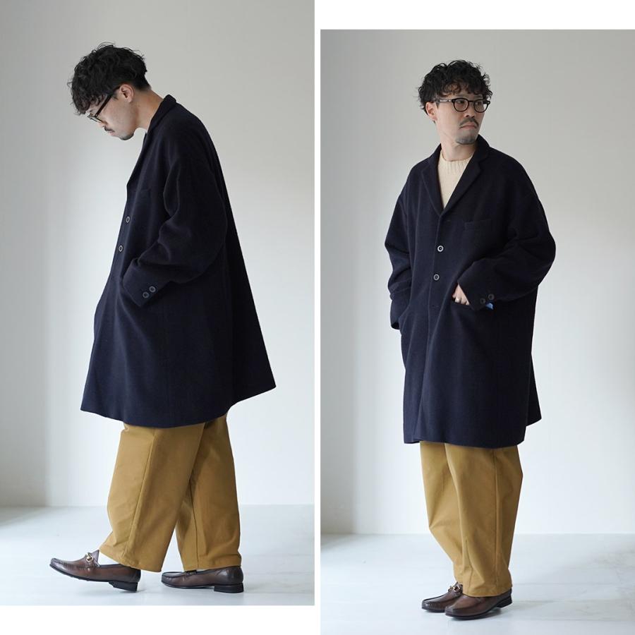 BASISBROEK バージスブルック チェスターコート 2サイズ ネイビー BASISBROEK（バージスブルック） バレン ウール ナイロン フラノ