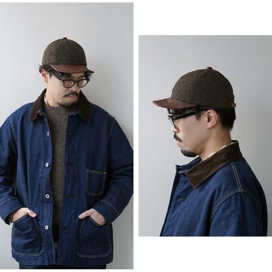 HIGHER（ハイアー） 別注 ミリタリーサージ × レザーブリム キャップ / メンズ キャップ レザー 日本製 | HIGHER（ファッション） | 05