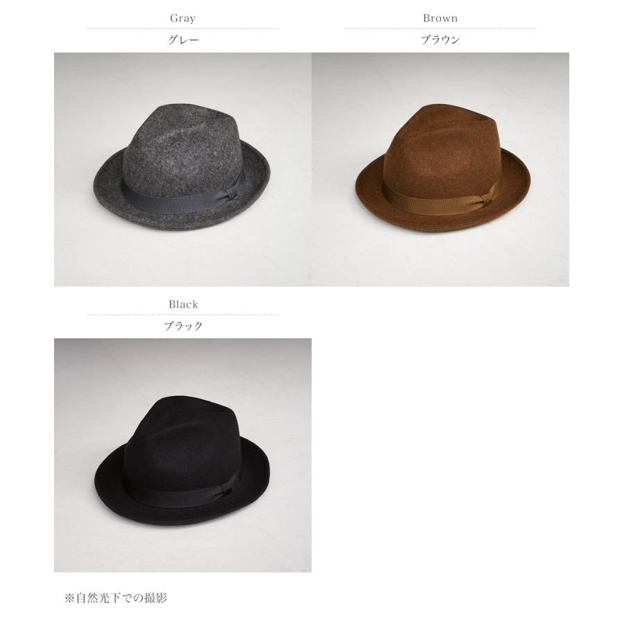 HIGHER（ハイアー） 別注 フェルト ブリム フェドラハット / メンズ 日本製 中折れ フォーマル FELT WIDE BRIM FEDORA HAT | HIGHER（ファッション） | 04