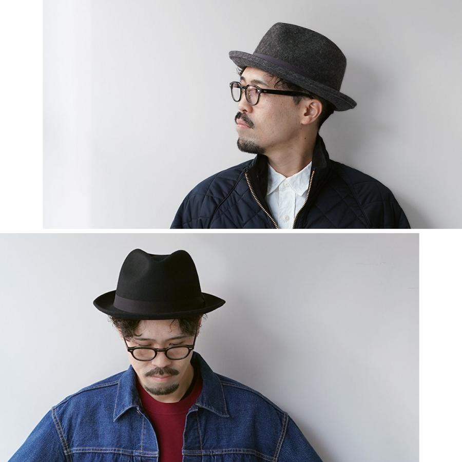 HIGHER（ハイアー） 別注 フェルト ブリム フェドラハット / メンズ 日本製 中折れ フォーマル FELT WIDE BRIM FEDORA HAT | HIGHER（ファッション） | 06