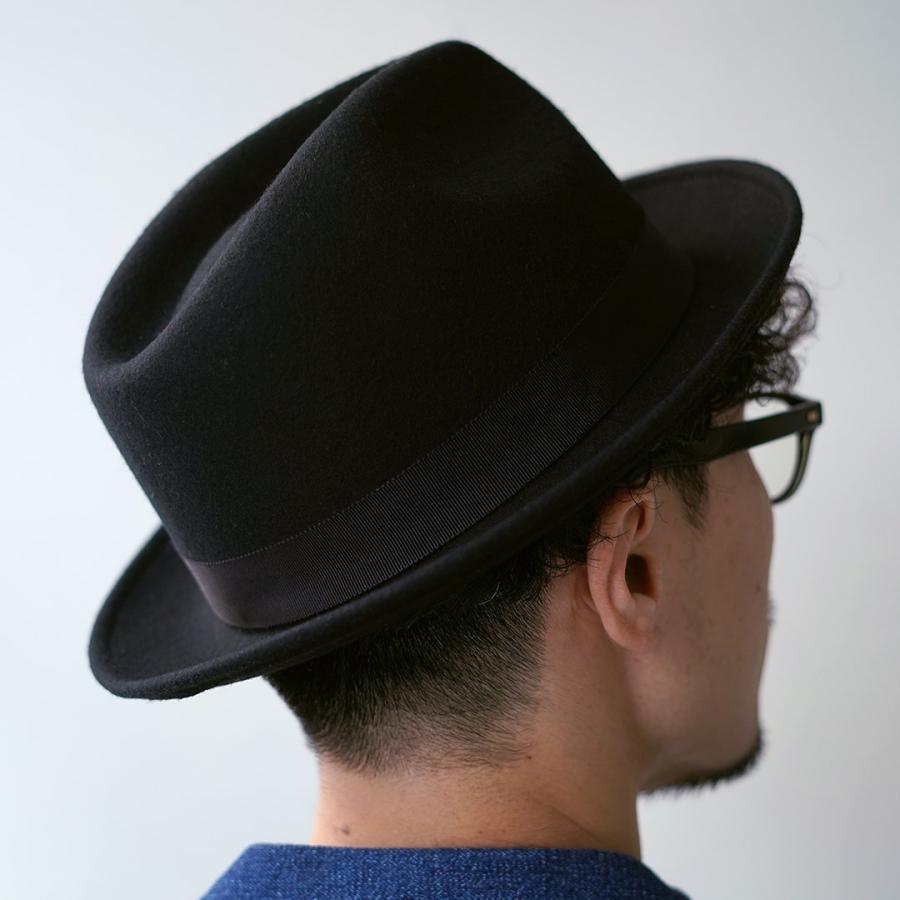 HIGHER（ハイアー） 別注 フェルト ブリム フェドラハット / メンズ 日本製 中折れ フォーマル FELT WIDE BRIM FEDORA HAT | HIGHER（ファッション） | 09