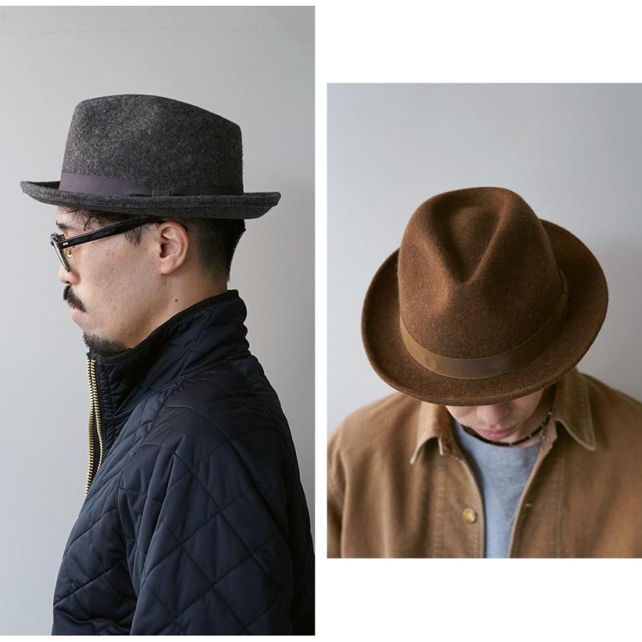 HIGHER（ハイアー） 別注 フェルト ブリム フェドラハット / メンズ 日本製 中折れ フォーマル FELT WIDE BRIM FEDORA HAT | HIGHER（ファッション） | 10