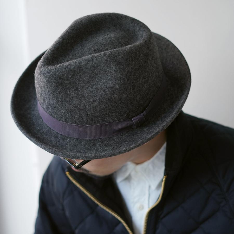 HIGHER（ハイアー） 別注 フェルト ブリム フェドラハット / メンズ 日本製 中折れ フォーマル FELT WIDE BRIM FEDORA HAT | HIGHER（ファッション） | 11