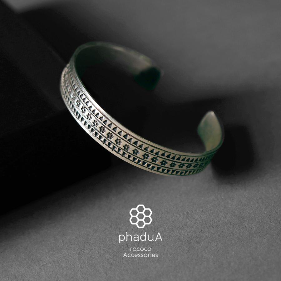 phaduA（パ・ドゥア） カレンシルバーバングル トライアングルフラワー / メンズ レディース ブレスレット ナバホ族 | ROCOCO