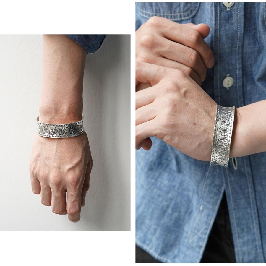 phaduA（パ・ドゥア） カレンシルバーバングル マウンテン ワイド / メンズ レディース ブレスレット | ROCOCO | 10