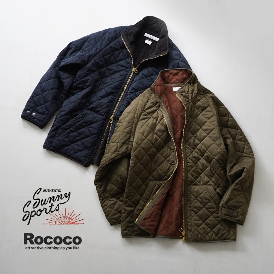 ROCOCO×SUNNY SPORTS（サニースポーツ） アークティック キルトジャケット 裏フリース │ スタンド ジップアップブルゾン | SUNNY SPORTS