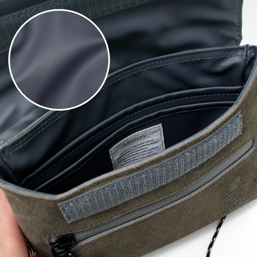 AS2OV（アッソブ） 撥水スエード サコッシュ ウォレット / メンズ レディース ショルダーバッグ 斜めがけ レザー 本革 | AS2OV | 12