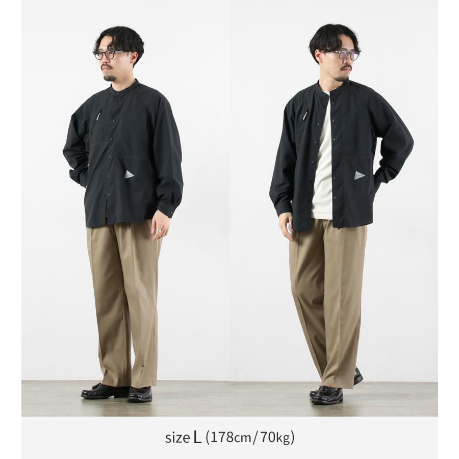 AND WANDER（アンドワンダー） ストレッチ リップ バンドカラーシャツ アウトドア / メンズ 撥水 UVカット 防臭 | and wander | 05