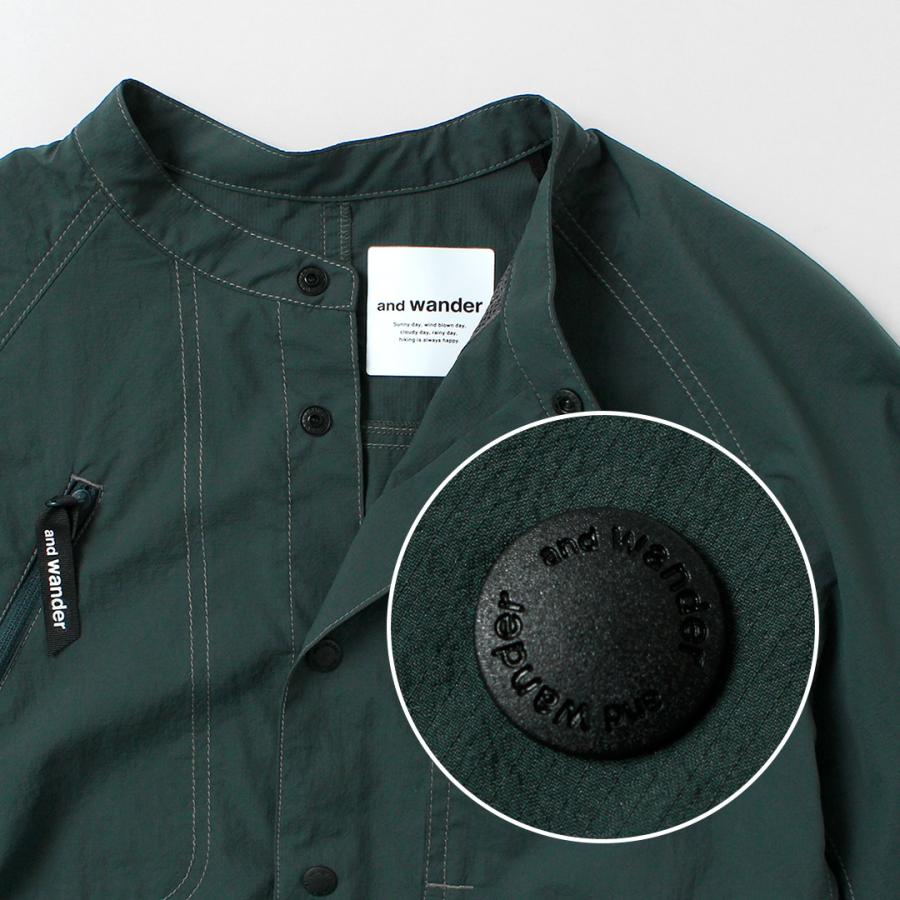 AND WANDER（アンドワンダー） ストレッチ リップ バンドカラーシャツ アウトドア / メンズ 撥水 UVカット 防臭 | and wander | 10