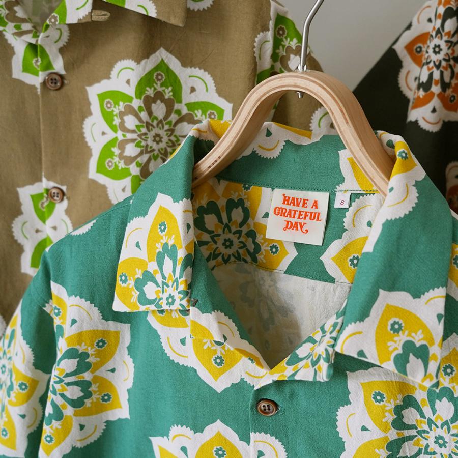 HAVE A GRATEFUL DAY（ハブアグレイトフルデイ） オープンカラー S/S シャツ ラウンドデザインプリント / 半袖 メンズ | HAVE A GOOD DAY | 10