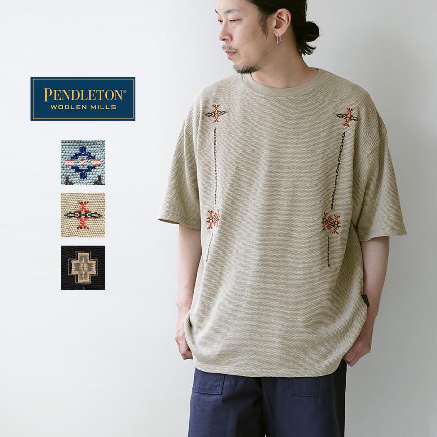 PENDLETON（ペンドルトン） 鬼カノコ 刺繍Tシャツ / メンズ 半袖 鹿の子 | PENDLETON