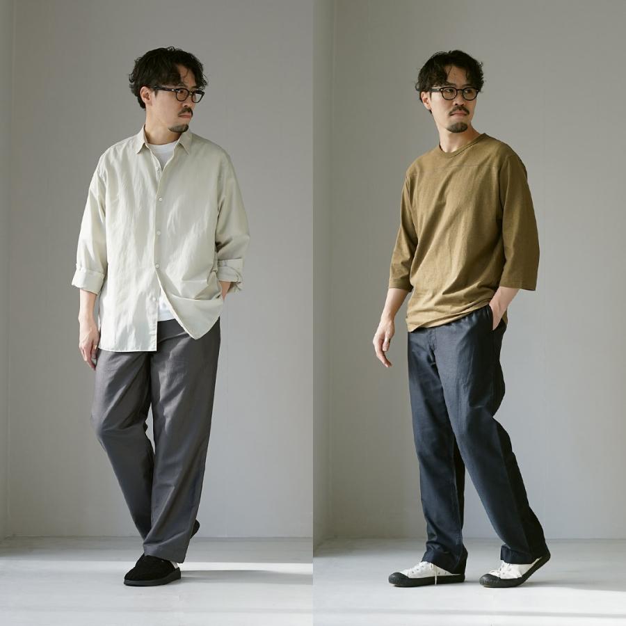 FOB FACTORY（FOBファクトリー） 別注 コットンリネンモールスキン トラックパンツ / メンズ イージーパンツ 日本製 | FOB FACTORY | 08