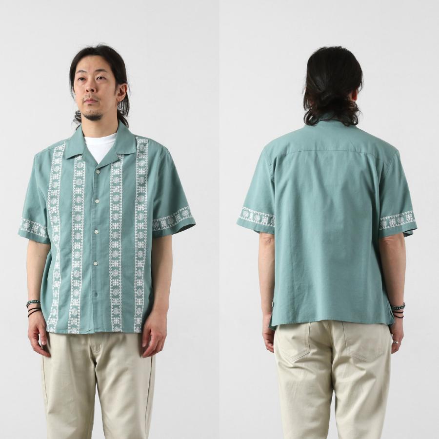 WAX LONDON（ワックスロンドン） ディドコット ショートスリーブシャツ プレースメントボーダー / 半袖 メンズ 麻 | WAX LONDON | 14