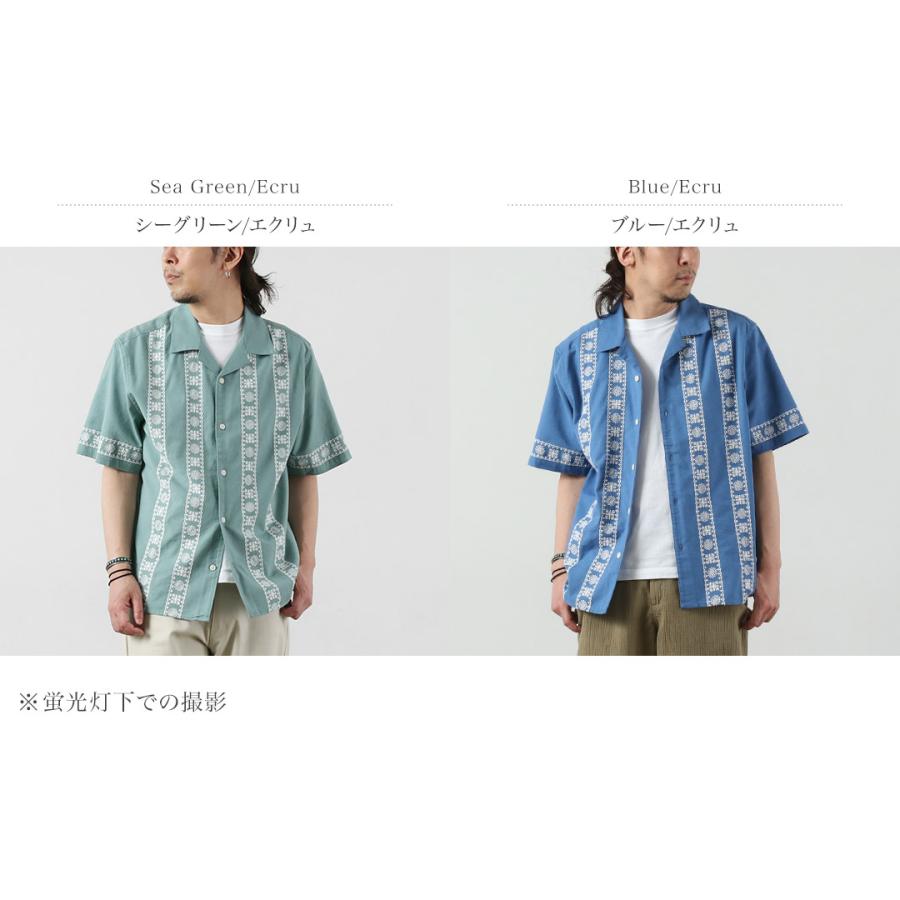 WAX LONDON（ワックスロンドン） ディドコット ショートスリーブシャツ プレースメントボーダー / 半袖 メンズ 麻 | WAX LONDON | 15