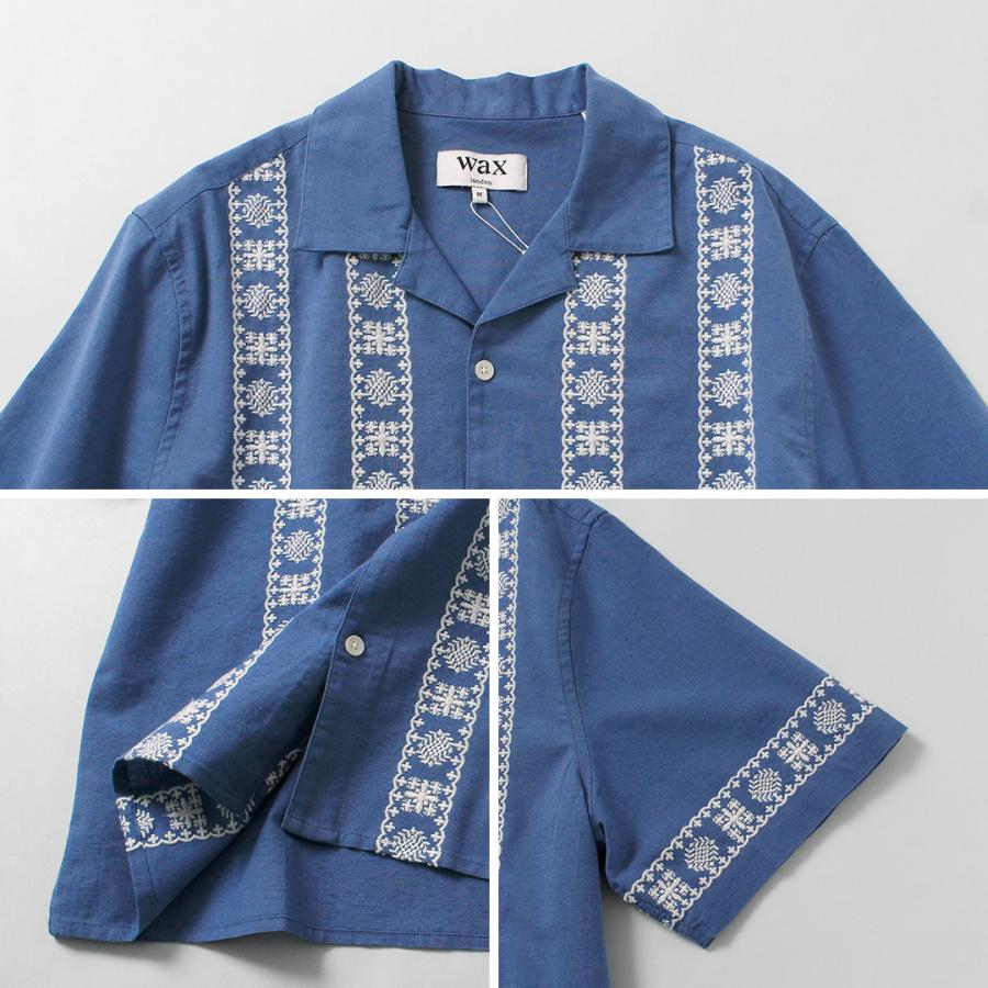 WAX LONDON（ワックスロンドン） ディドコット ショートスリーブシャツ プレースメントボーダー / 半袖 メンズ 麻 | WAX LONDON | 16