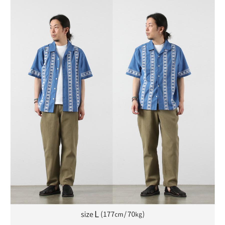 WAX LONDON（ワックスロンドン） ディドコット ショートスリーブシャツ プレースメントボーダー / 半袖 メンズ 麻 | WAX LONDON | 05