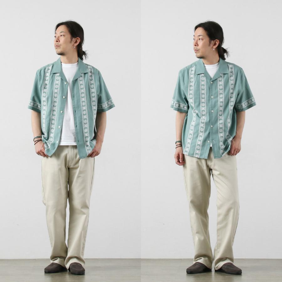 WAX LONDON（ワックスロンドン） ディドコット ショートスリーブシャツ プレースメントボーダー / 半袖 メンズ 麻 | WAX LONDON | 06