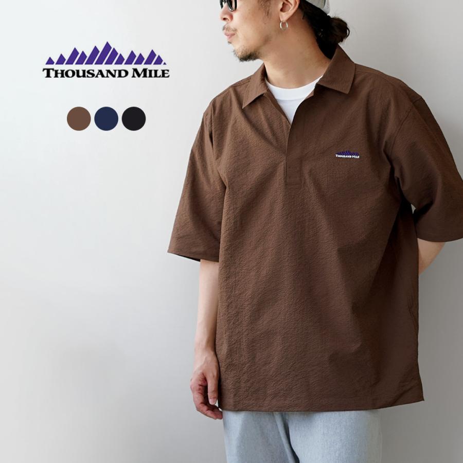 THOUSAND MILE（サウザンドマイル） ショートスリーブ スキッパーシャツ シアサッカー / メンズ UVカット 吸水速乾 機能素材 | THOUSAND MILE