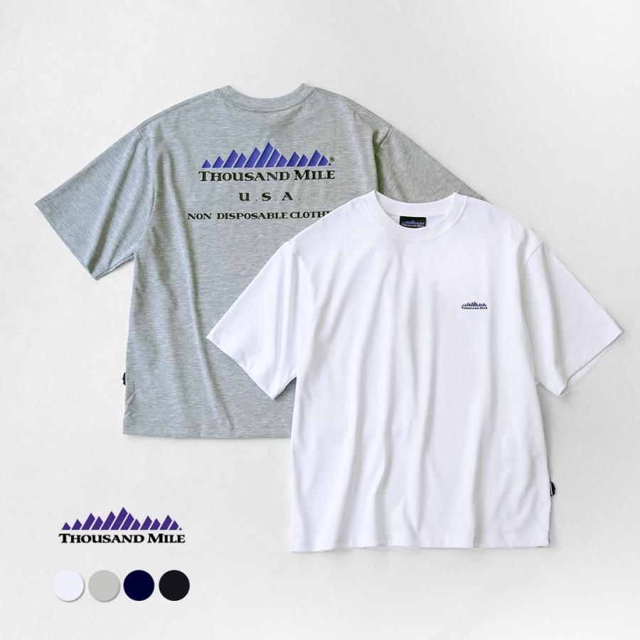 THOUSAND MILE（サウザンドマイル） T/C ショートスリーブ プリント ロゴTシャツ / メンズ 吸水速乾 抗菌防臭 | THOUSAND MILE