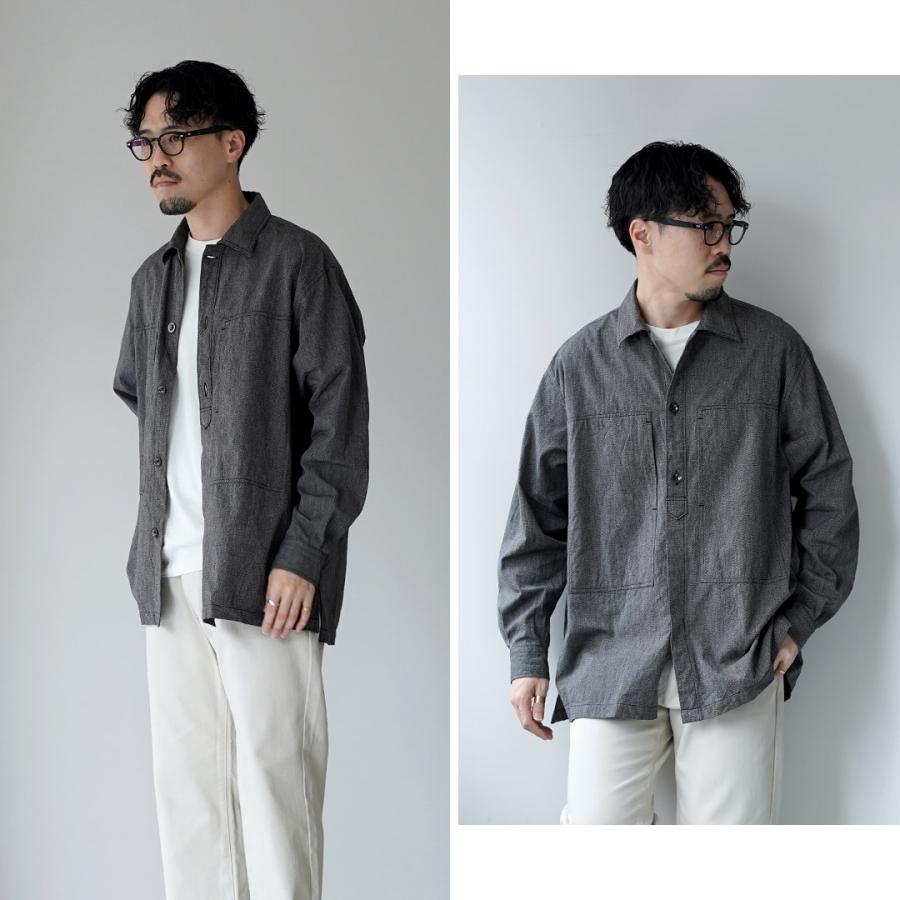 FUJITO（フジト） アーミーシャツ 撚り杢セルビッチシャンブレー / メンズ シャツ 長袖 ミリタリーシャツ 日本製 コットン | FUJITO | 12