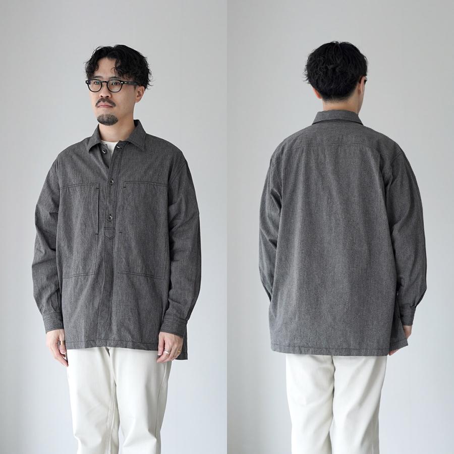 FUJITO（フジト） アーミーシャツ 撚り杢セルビッチシャンブレー / メンズ シャツ 長袖 ミリタリーシャツ 日本製 コットン | FUJITO | 14