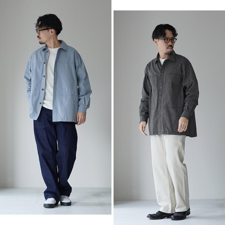 FUJITO（フジト） アーミーシャツ 撚り杢セルビッチシャンブレー / メンズ シャツ 長袖 ミリタリーシャツ 日本製 コットン | FUJITO | 15