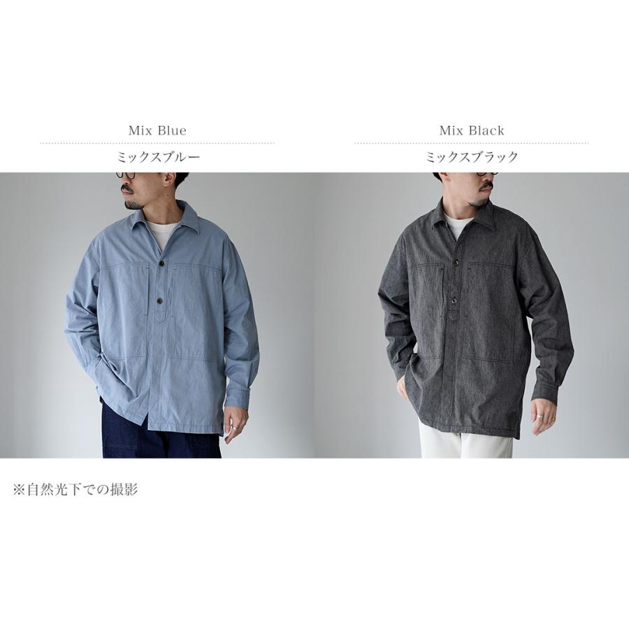 FUJITO（フジト） アーミーシャツ 撚り杢セルビッチシャンブレー / メンズ シャツ 長袖 ミリタリーシャツ 日本製 コットン | FUJITO | 03