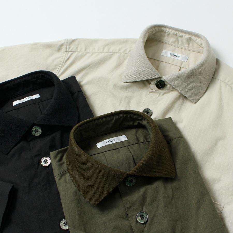 FUJITO（フジト） リブカラー シャツ リップストップ / メンズ シャツ 半袖 ミリタリーシャツ 日本製 Rib Collar Shirt | FUJITO | 10