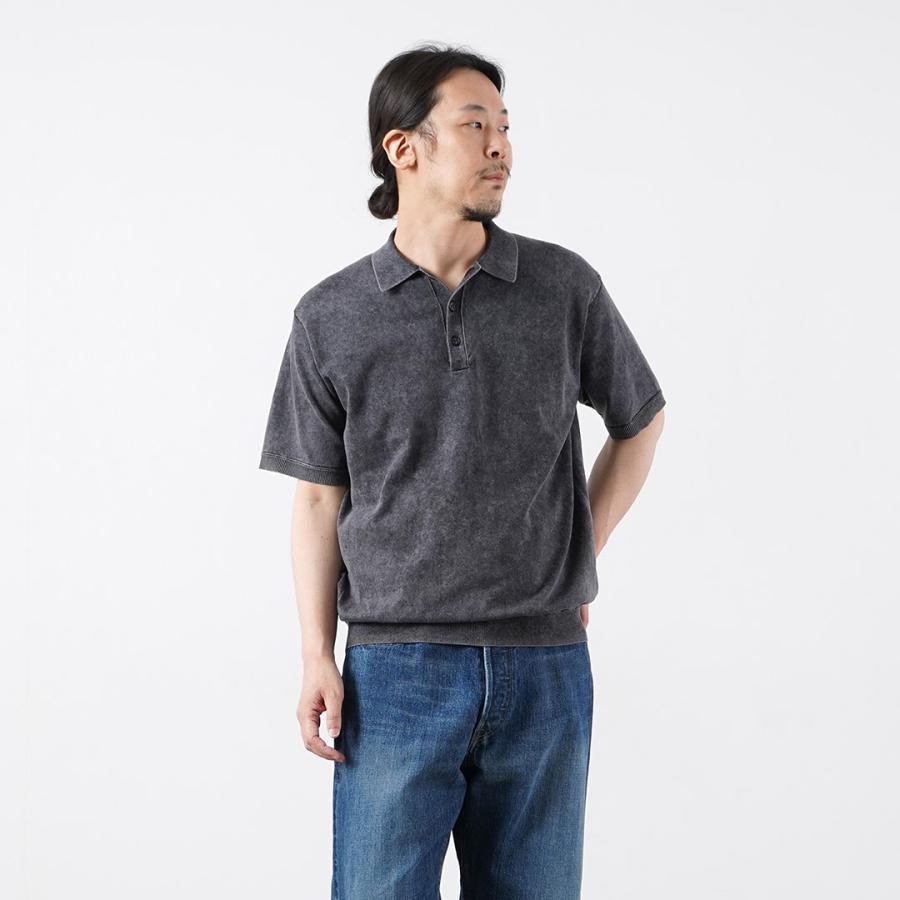RYE TENDER（ライテンダー） オデッサ ピグメントダイ ニットポロシャツ / メンズ 半袖 | RYE TENDER | 17