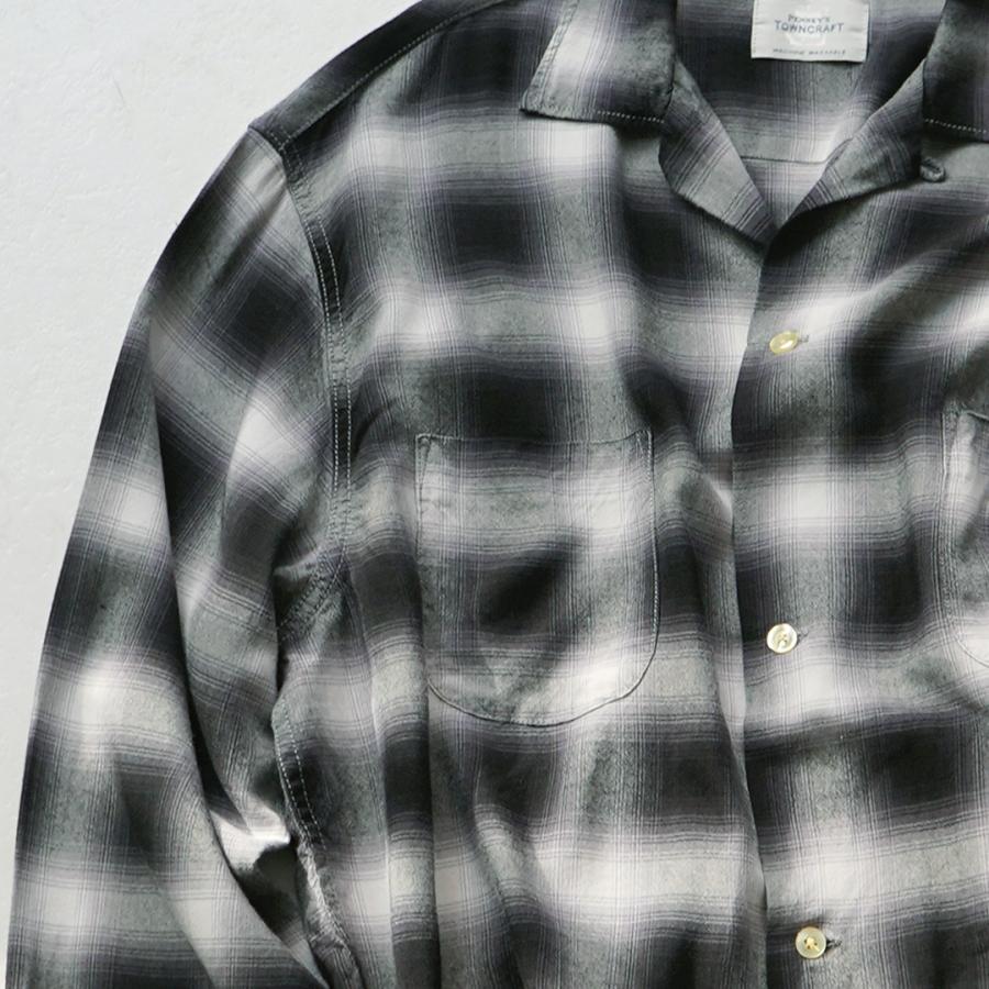 TOWNCRAFT（タウンクラフト） 60s オンブレー レーヨン ロングスリーブ ループカラーシャツ / メンズ シャツ 長袖 開襟 | TOWNCRAFT | 12