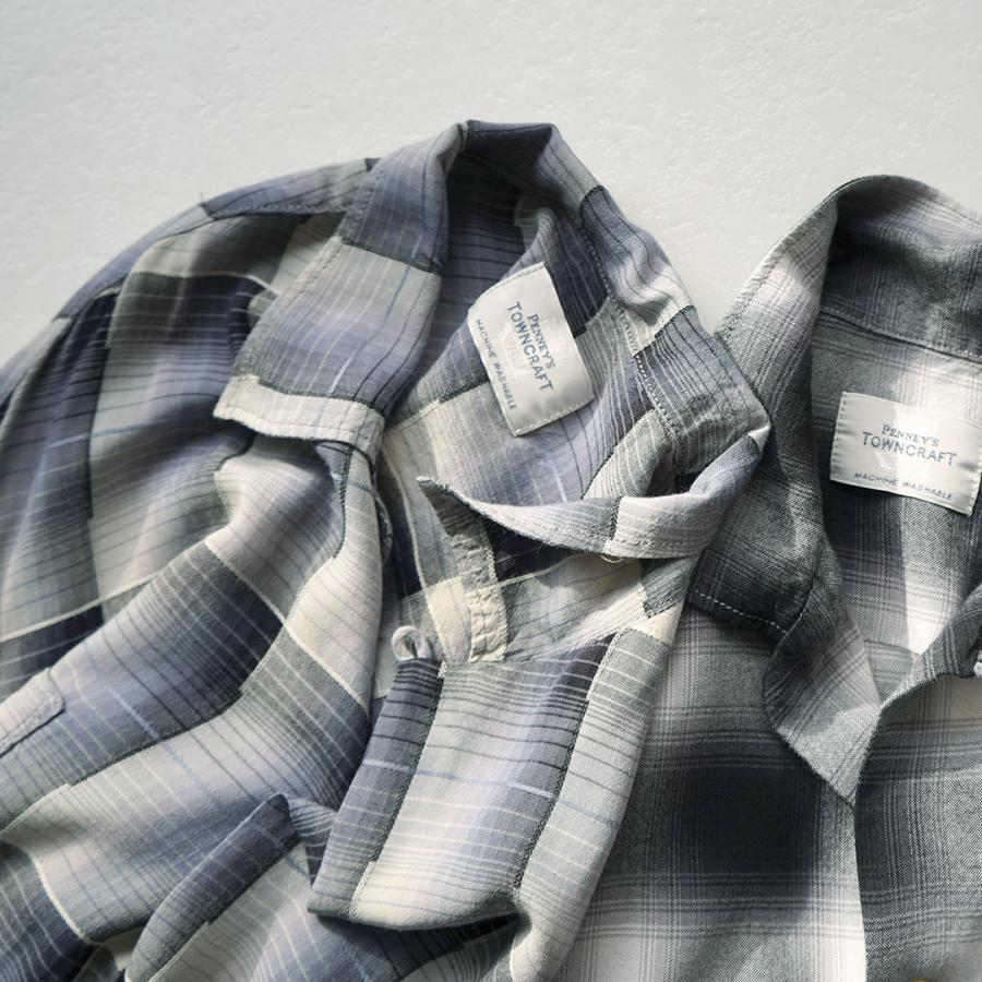 TOWNCRAFT（タウンクラフト） 60s オンブレー レーヨン ロングスリーブ ループカラーシャツ / メンズ シャツ 長袖 開襟 | TOWNCRAFT | 09