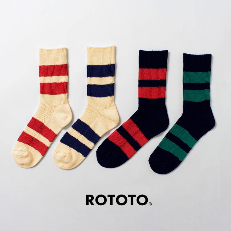 ROTOTO（ロトト） リサイクルコットン ストライプソックス 靴下 日本製 / メンズ レディース | ROTOTO
