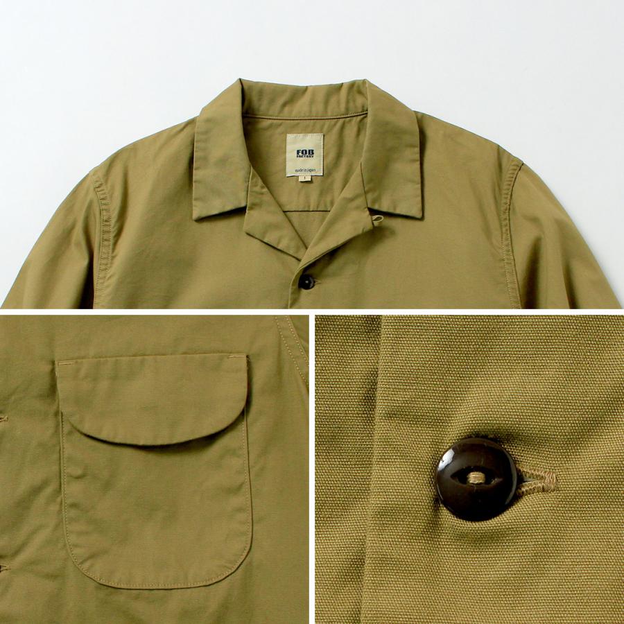 FOB FACTORY（FOBファクトリー） F3515 バットダイ ポプリン オープンカラーシャツ 日本製 / メンズ | FOB FACTORY | 15