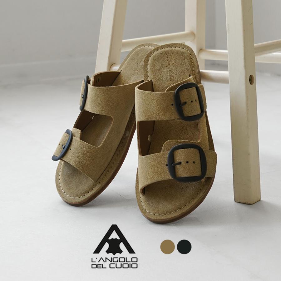 L'ANGOLO DEL CUOIO（ランゴロデルクオイオ）  ダブルバックル レザーサンダル イタリア製 / メンズ | L' ANGOLO DEL CUOIO