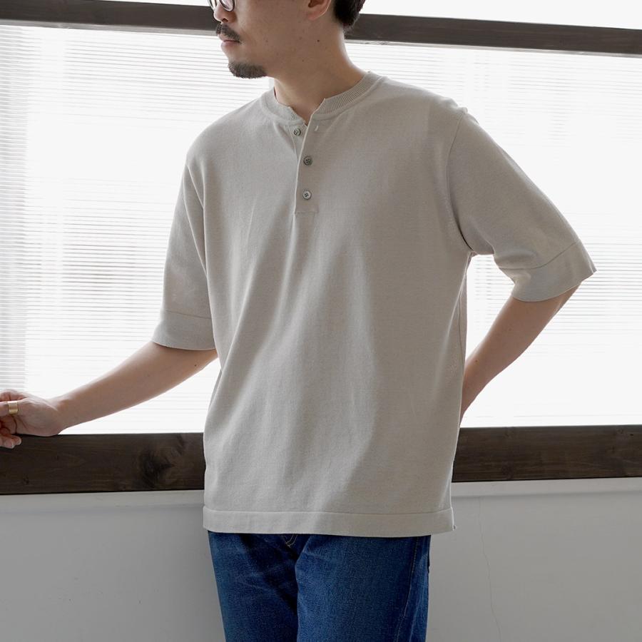 RINASCENTE（リナシェンテ） ハイブリッド ウォッシャブル ヘンリーネック ニットTシャツ 日本製 / メンズ 半袖 | Rinascente | 09