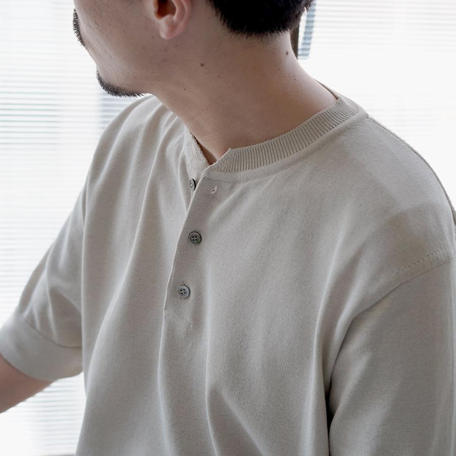 RINASCENTE（リナシェンテ） ハイブリッド ウォッシャブル ヘンリーネック ニットTシャツ 日本製 / メンズ 半袖 | Rinascente | 10