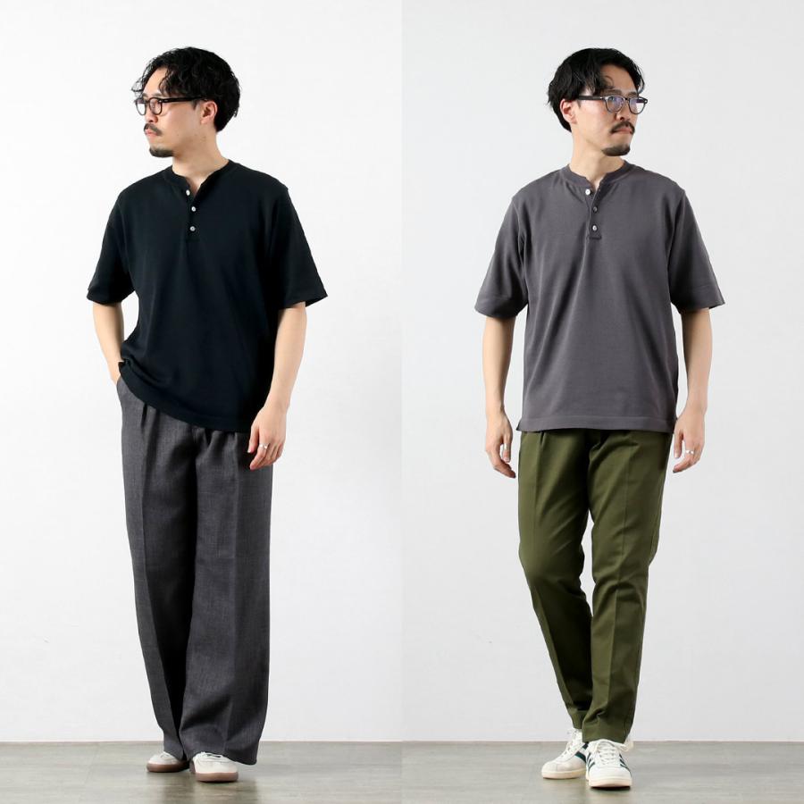 RINASCENTE（リナシェンテ） ハイブリッド ウォッシャブル ヘンリーネック ニットTシャツ 日本製 / メンズ 半袖 | Rinascente | 13